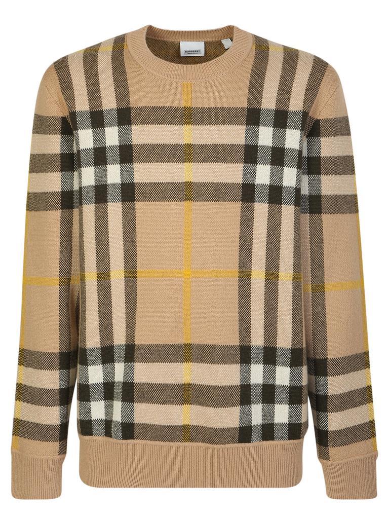 商品Burberry|BURBERRY CASHMERE PULLOVER BY BURBERRY WITH A CLASSIC FIT, DECORATED WITH THE ICONIC TARTAN MOTIF,价格¥5072,第1张图片