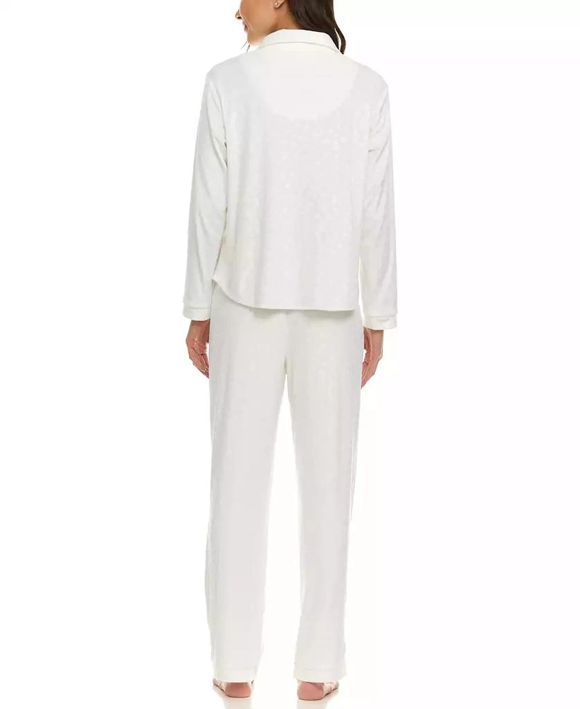 商品Flora Nikrooz|Women's Addie Printed Velour Long Sleeve Pajama Set,价格¥187,第2张图片详细描述