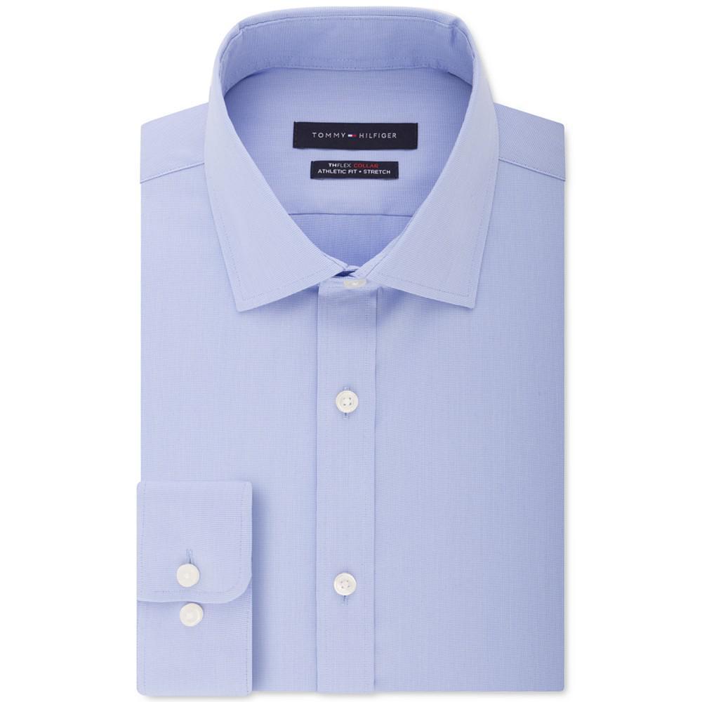 商品Tommy Hilfiger|Men's Flex Collar with Cooling Fabric Athletic Fit Non-Iron Performance Stretch Dress Shirt,价格¥215,第1张图片