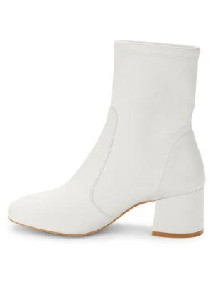 商品Stuart Weitzman|Sleek 60 Leather Block Heel Sock Booties,价格¥2173,第4张图片详细描述
