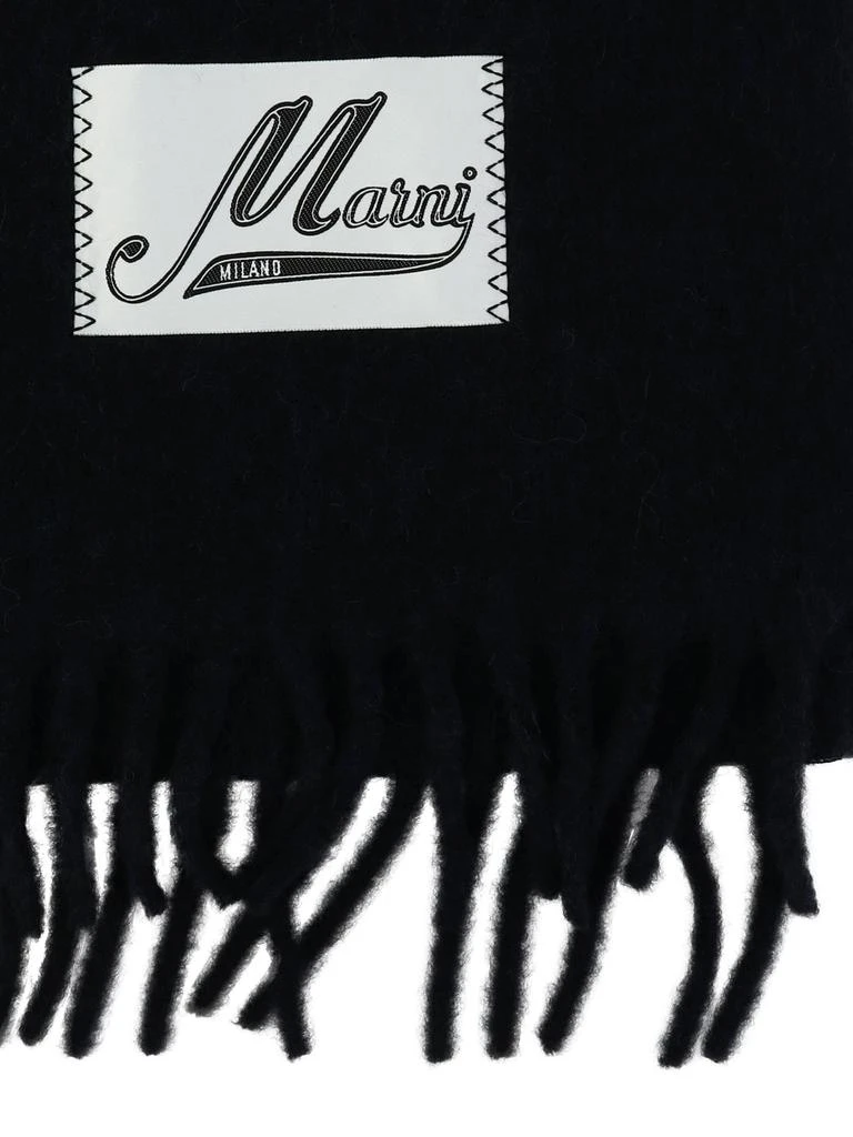 商品Marni|Scarf With Logo Patch Scarves Blue,价格¥1461,第2张图片详细描述