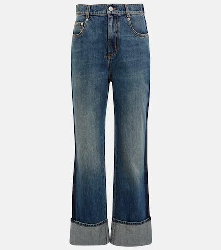 商品Alexander McQueen|High-rise straight jeans,价格¥8021,第1张图片