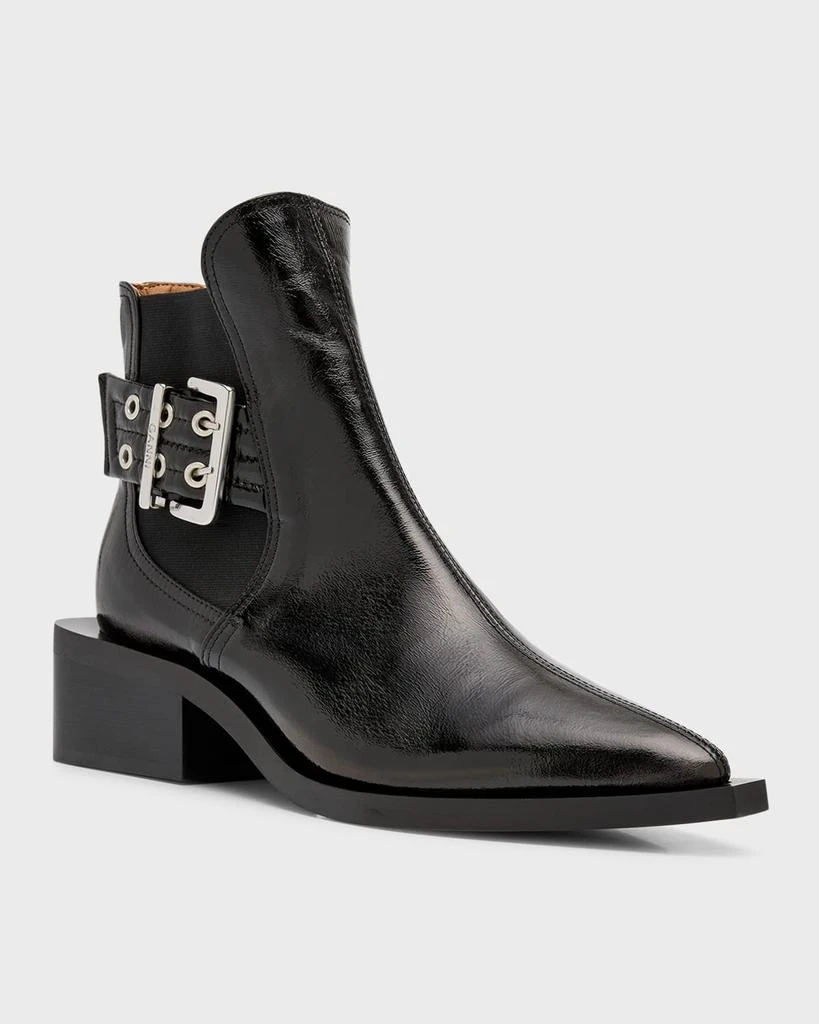 商品Ganni|Recycled Buckle Chelsea Moto Booties,价格¥3506,第3张图片详细描述