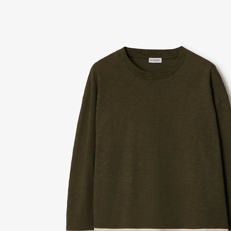 商品[国内直发] Burberry|博柏利 SS24 马术骑士徽标条纹圆领宽松长袖针织衫 男款 湖泊色,价格¥3565,第7张图片详细描述