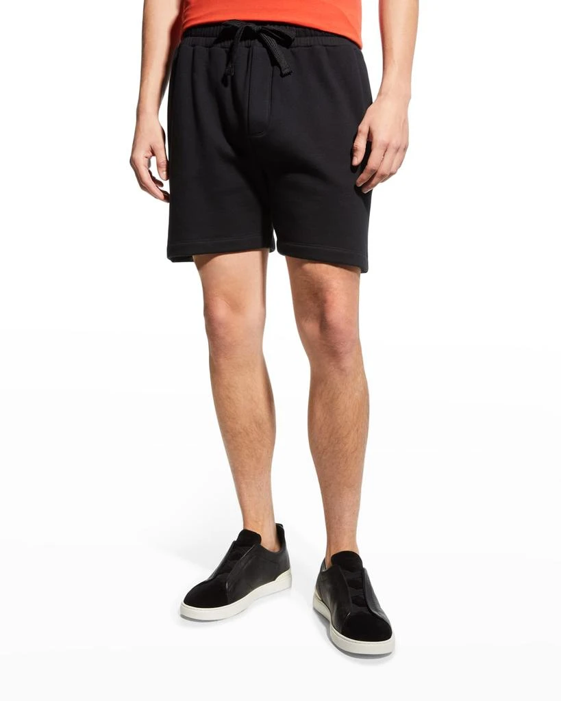 商品Zegna|Men's Solid Cotton Shorts,价格¥359,第1张图片