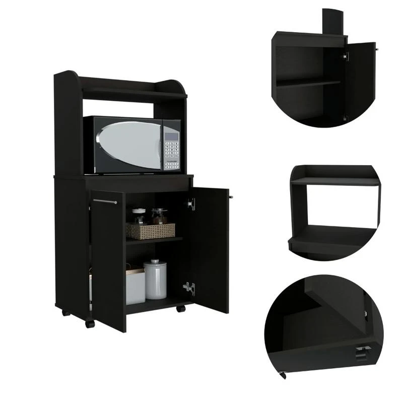 商品FM Furniture|Rockford Kitchen Cart, Open Shelf, Double Door Cabinet, Two Interior Shelves,价格¥856,第2张图片详细描述