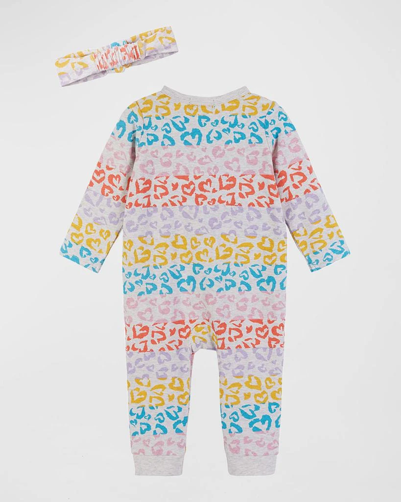 商品Andy & Evan|Girl's Multicolor Cheetah-Print Coverall W/ Headband, Size Newborn-24M,价格¥373,第2张图片详细描述