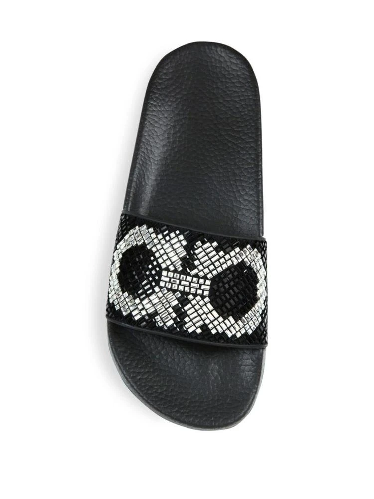 商品Salvatore Ferragamo|Groove Crystal-Embellished Logo Slides,价格¥2361,第4张图片详细描述