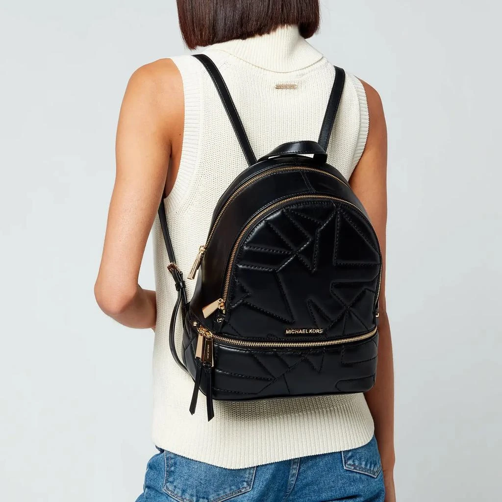 商品Michael Kors|MICHAEL Michael Kors Women's Rhea Backpack Quilted Logo - Black,价格¥2187,第2张图片详细描述