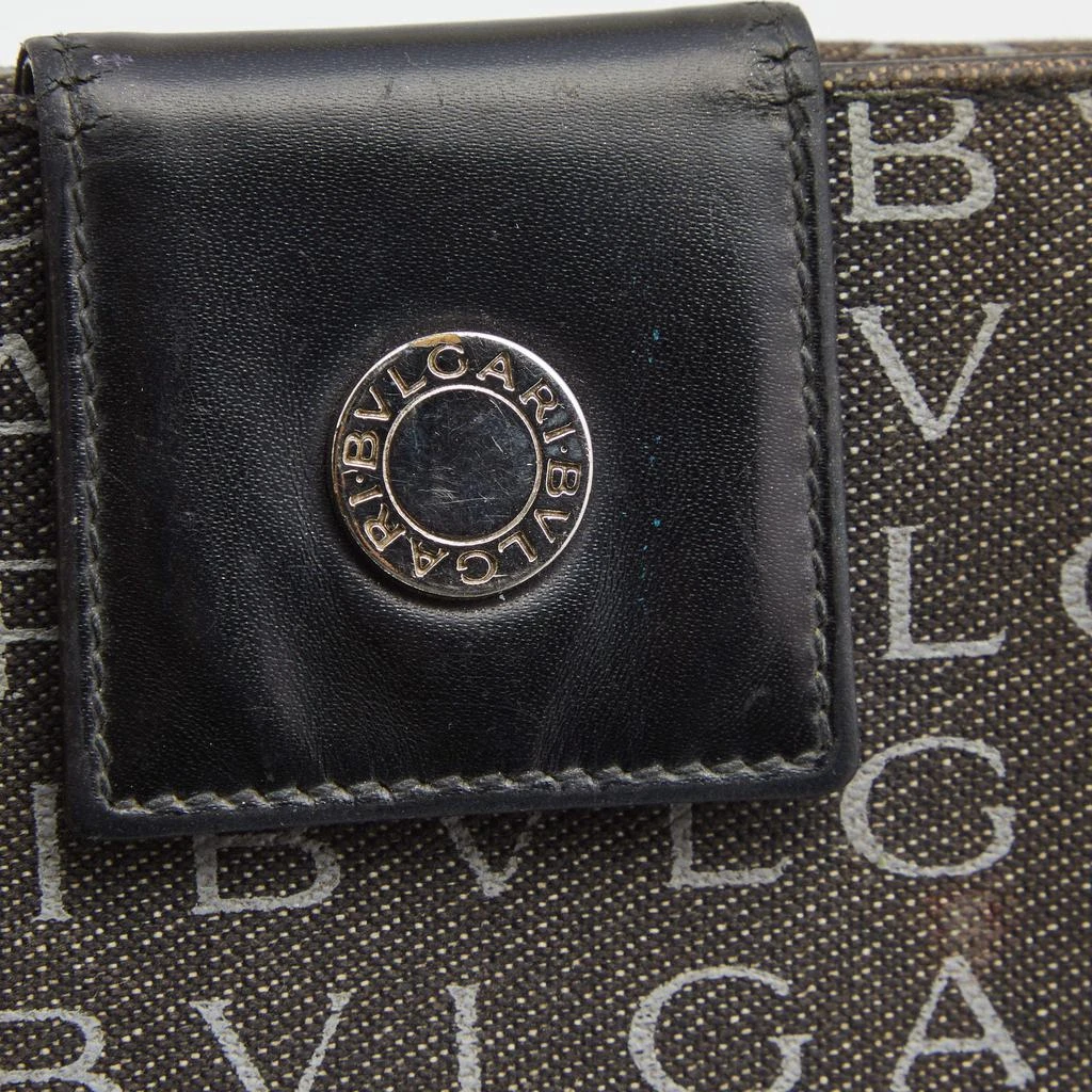 Bvlgari Black Logo Mania Denim Compact Flap Wallet 商品