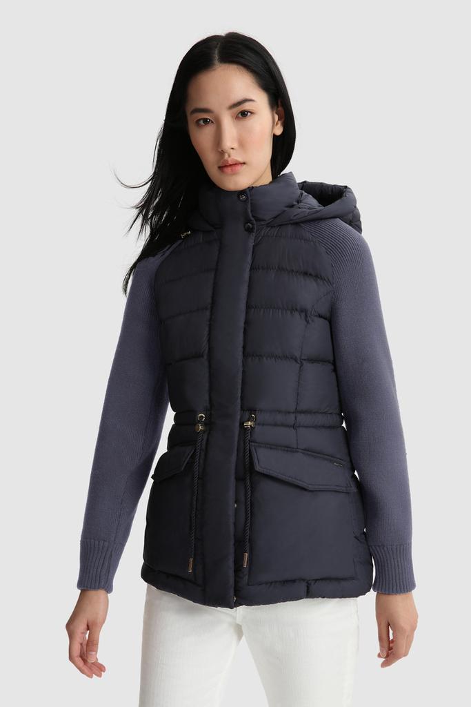 Auburn Quilted Jacket with Knitted Sleeves商品第1张图片规格展示