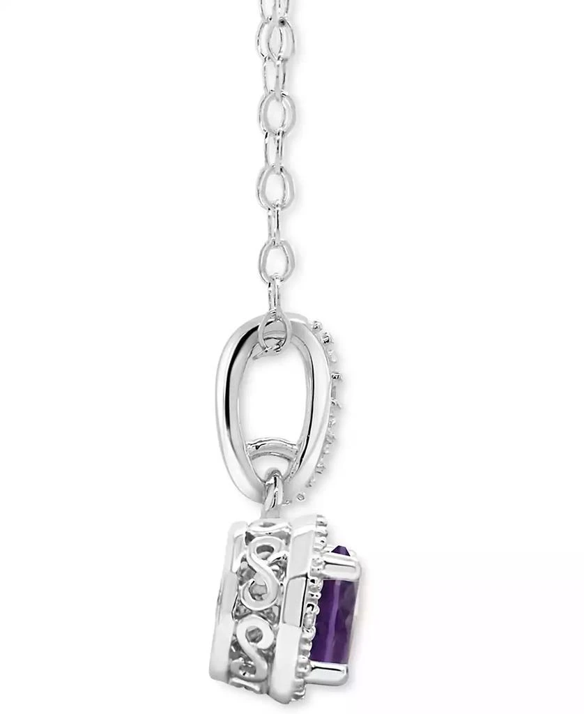 商品Macy's|Rhodolite Garnet (1 ct. t.w.) & Diamond Accent Solitaire 18" Pendant Necklace in Sterling Silver (Also in Citrine, Blue Topaz, Peridot, Amethyst, & White Topaz),价格¥608,第3张图片详细描述