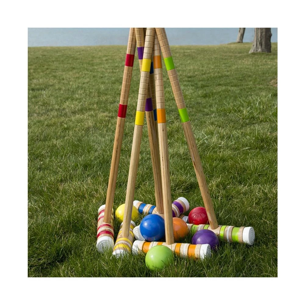 商品Trademark Global|Hey Play Croquet Set - Wooden Outdoor Deluxe Sports Set With Carrying Case - Fun Vintage Backyard Lawn Recreation Game For Kids Or Adults, 6 Players,价格¥603,第3张图片详细描述