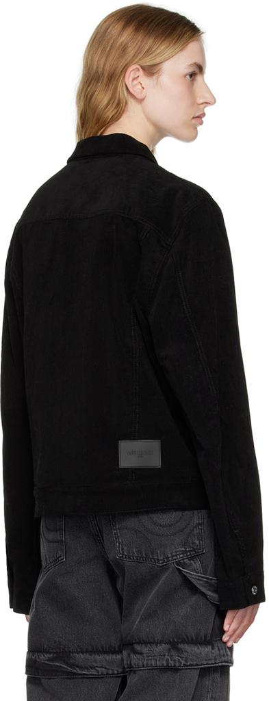 Black Spread Collar Jacket商品第3张图片规格展示