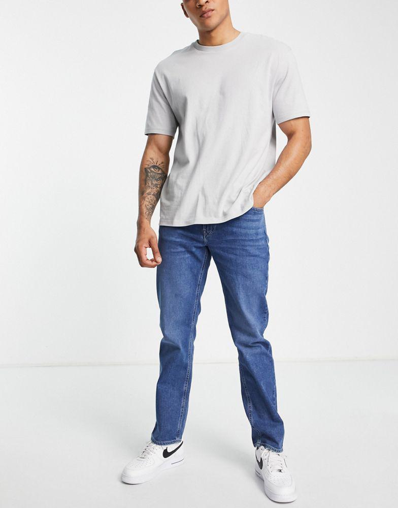 Lee West relaxed fit jean in mid blue商品第4张图片规格展示