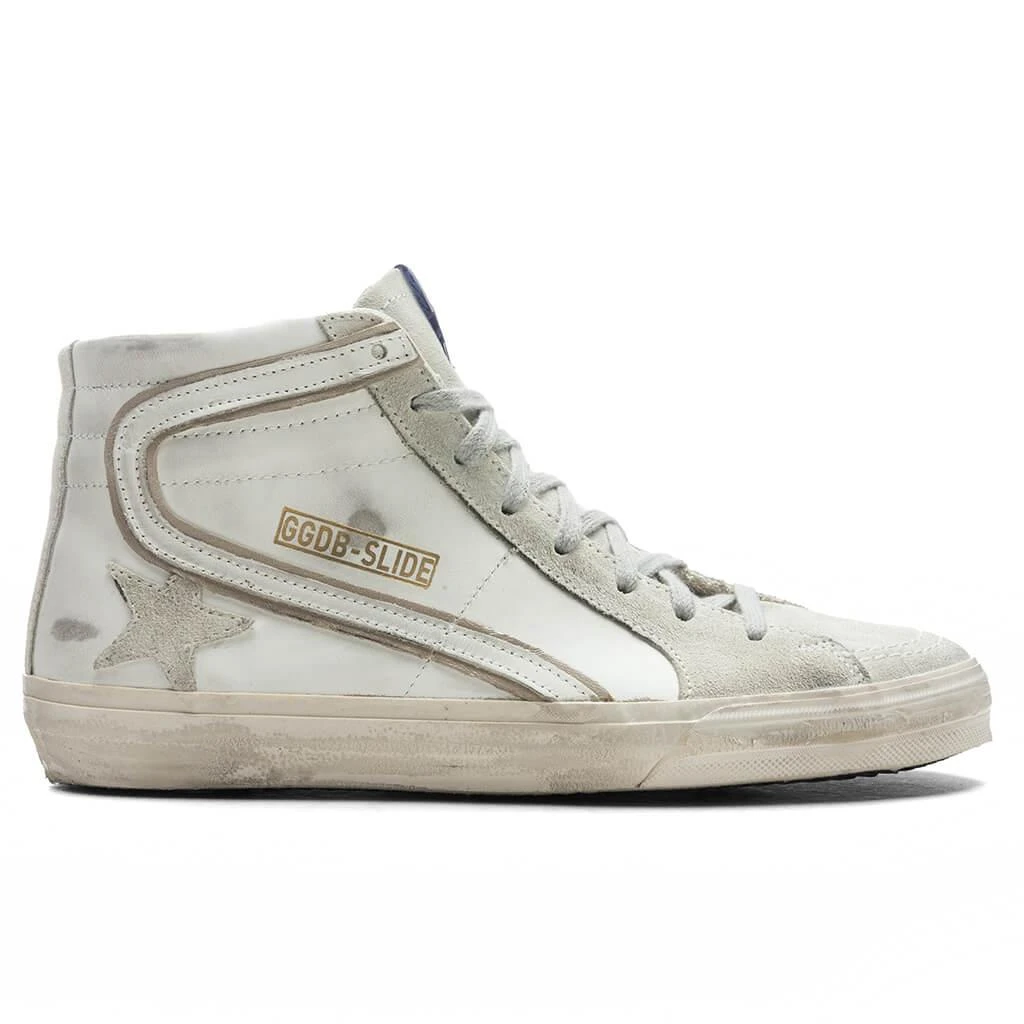 商品Golden Goose|Slide Leather Sneakers - White/Ice,价格¥4526,第1张图片
