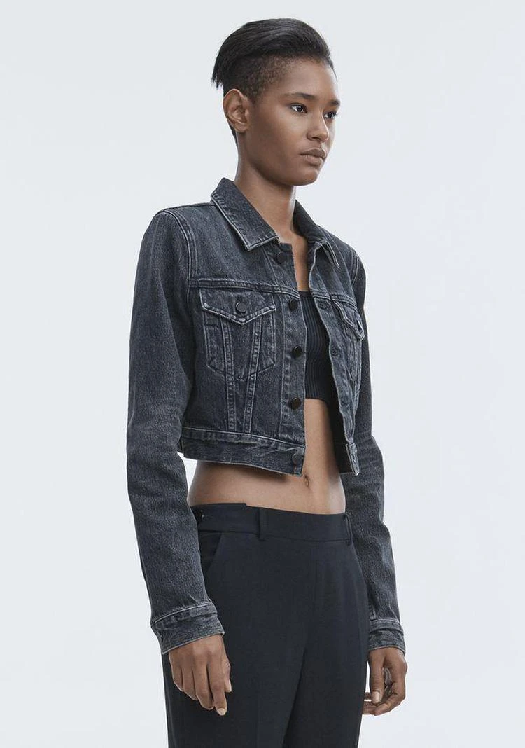 商品Alexander Wang|BARE CROPPED DENIM JACKET,价格¥1190,第5张图片详细描述