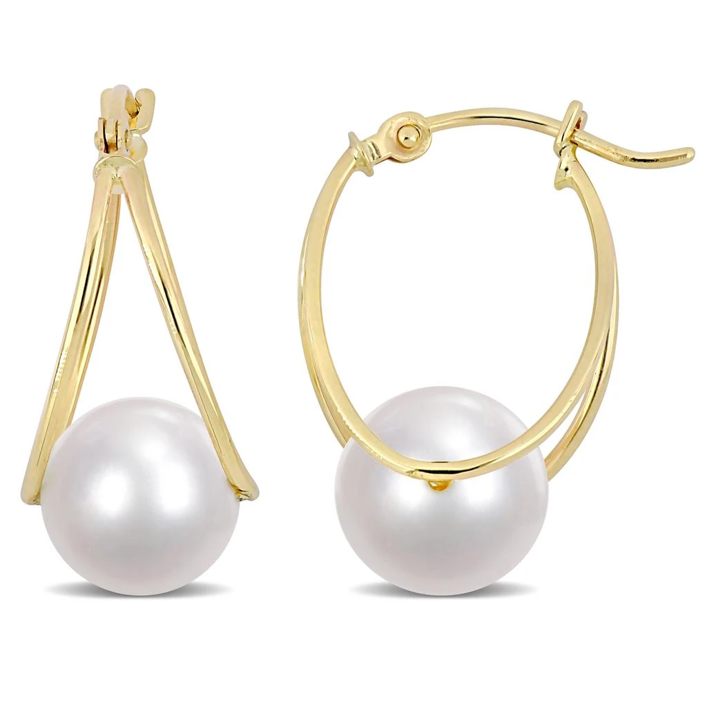 商品Mimi & Max|8-8.5mm Cultured Freshwater Pearl Earrings in 14k Yellow Gold,价格¥611,第1张图片