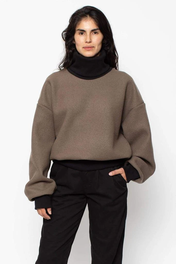 RWHR313 - Wool Turtleneck Sweater with Heavy Cotton Rib 商品