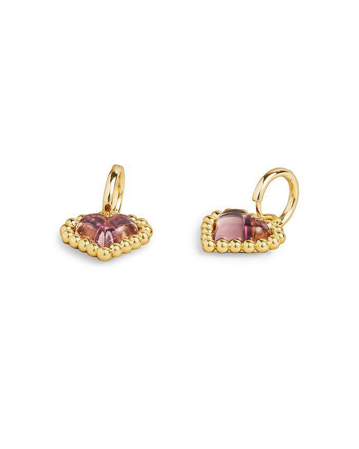 商品Ted Baker London|Hailee Crystal Heart Charm Huggie Hoop Earrings in Gold Tone,价格¥273,第5张图片详细描述