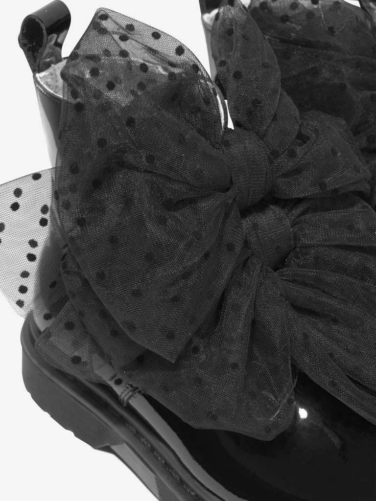 商品MONNALISA|Girls Patent Leather Tulle Bow Boots in Black,价格¥2383,第3张图片详细描述