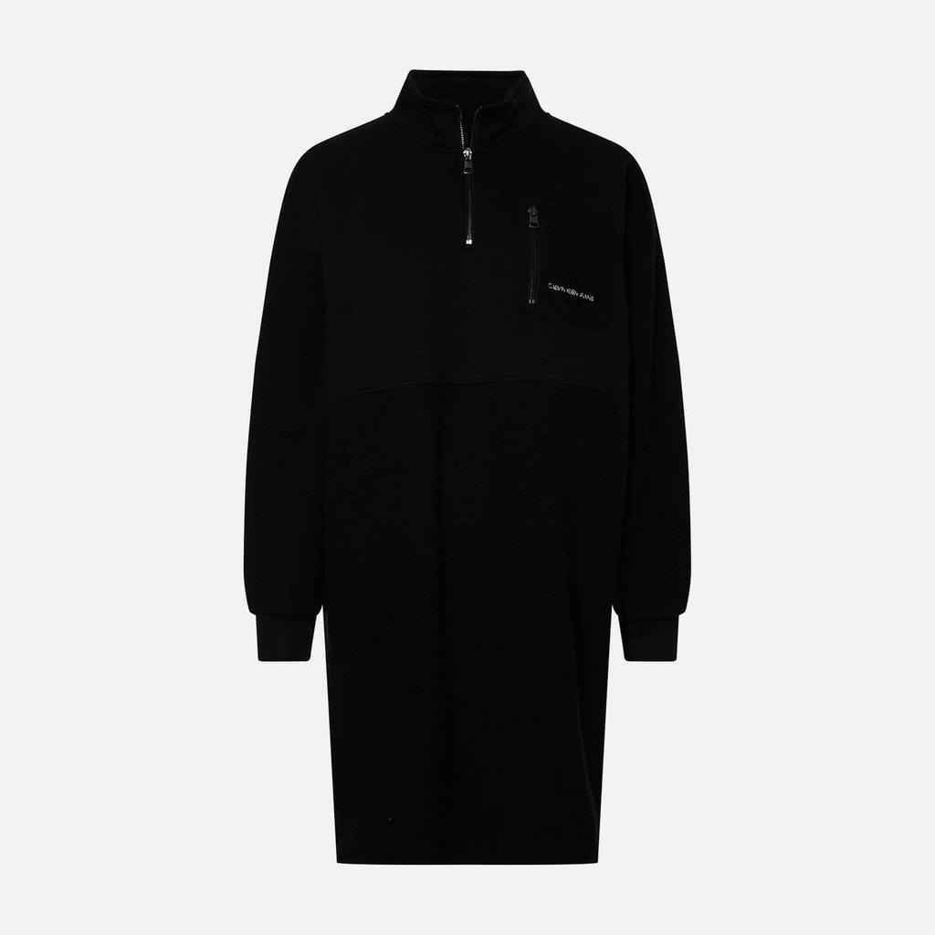 商品Calvin Klein|Calvin Klein Jeans Women's Polar Fleece Half Zip Dress - CK Black,价格¥388,第6张图片详细描述