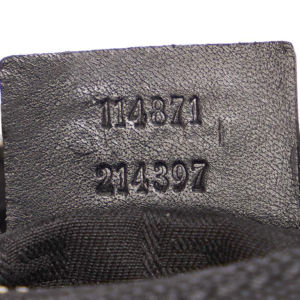 Gucci Black Reins Canvas Hobo Bag商品第6张图片规格展示