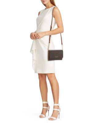 商品Calvin Klein|Monogram Print Leather Crossbody Bag,价格¥597,第4张图片详细描述