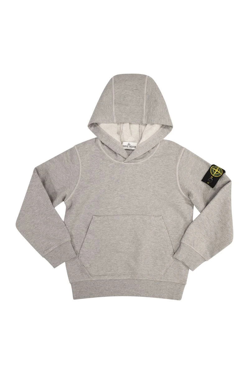 商品Stone Island|Hooded sweatshirt with Stone Island badge AB022470 V0M64,价格¥908,第1张图片