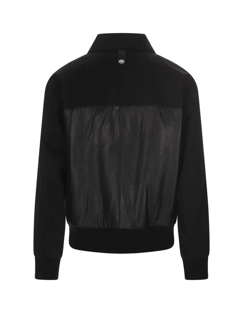 商品Alexander McQueen|ALEXANDER MCQUEEN Leather and Fabric Bomber Jacket,价格¥11912,第2张图片详细描述