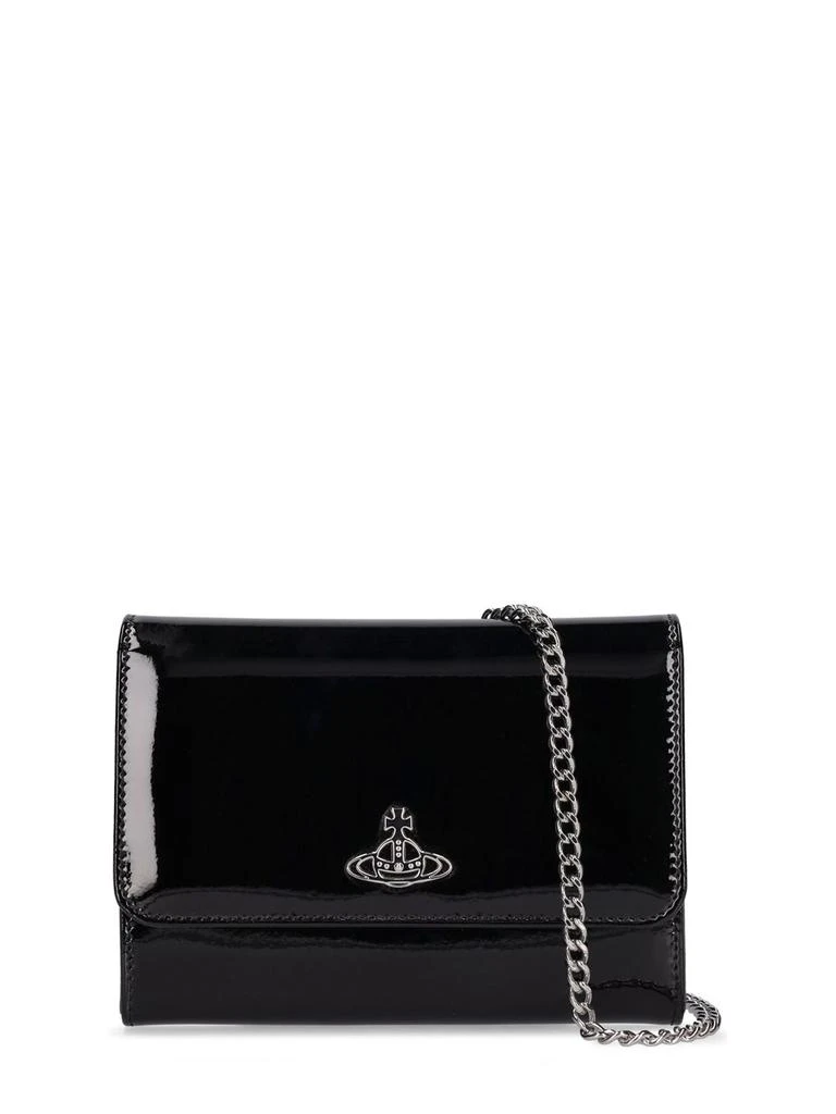 商品Vivienne Westwood|Shiny Patent Leather Wallet On Chain,价格¥3595,第1张图片