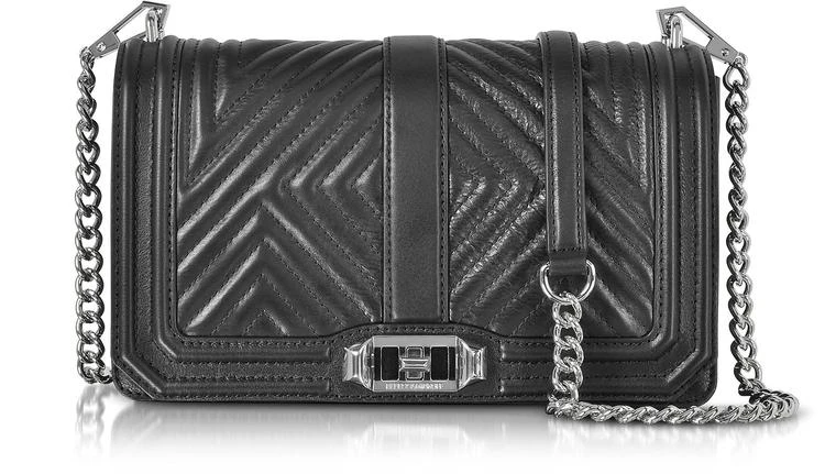 商品Rebecca Minkoff|黑色地理绗缝Love斜挎包,价格¥1415,第1张图片
