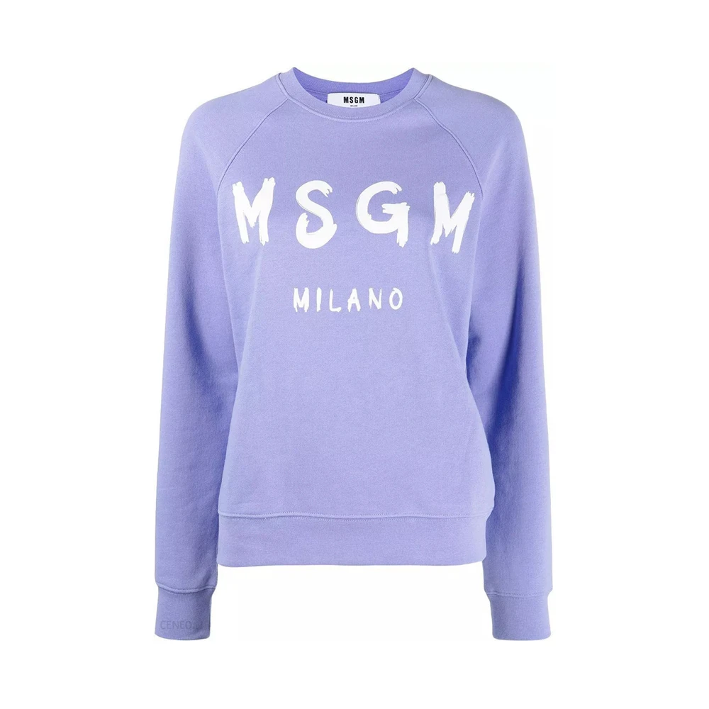 商品MSGM|MSGM 女士紫色白色印花棉质卫衣 3041MDM89-217299-72,价格¥811,第1张图片
