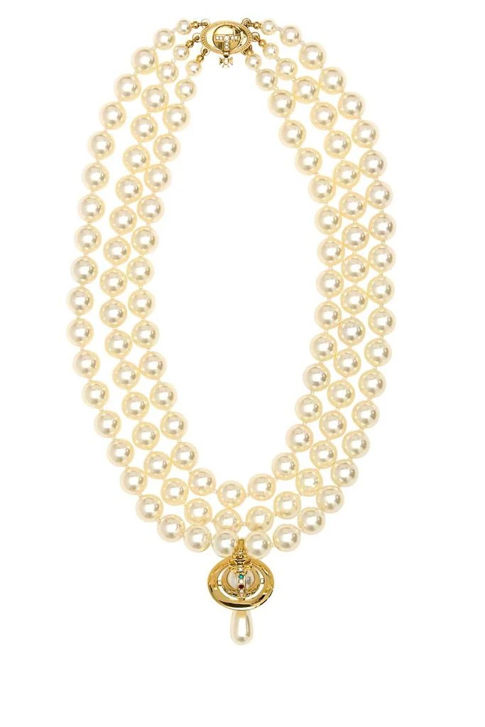 商品Vivienne Westwood|Vivienne Westwood Three Row Embellished Drop Necklace,价格¥3261,第1张图片