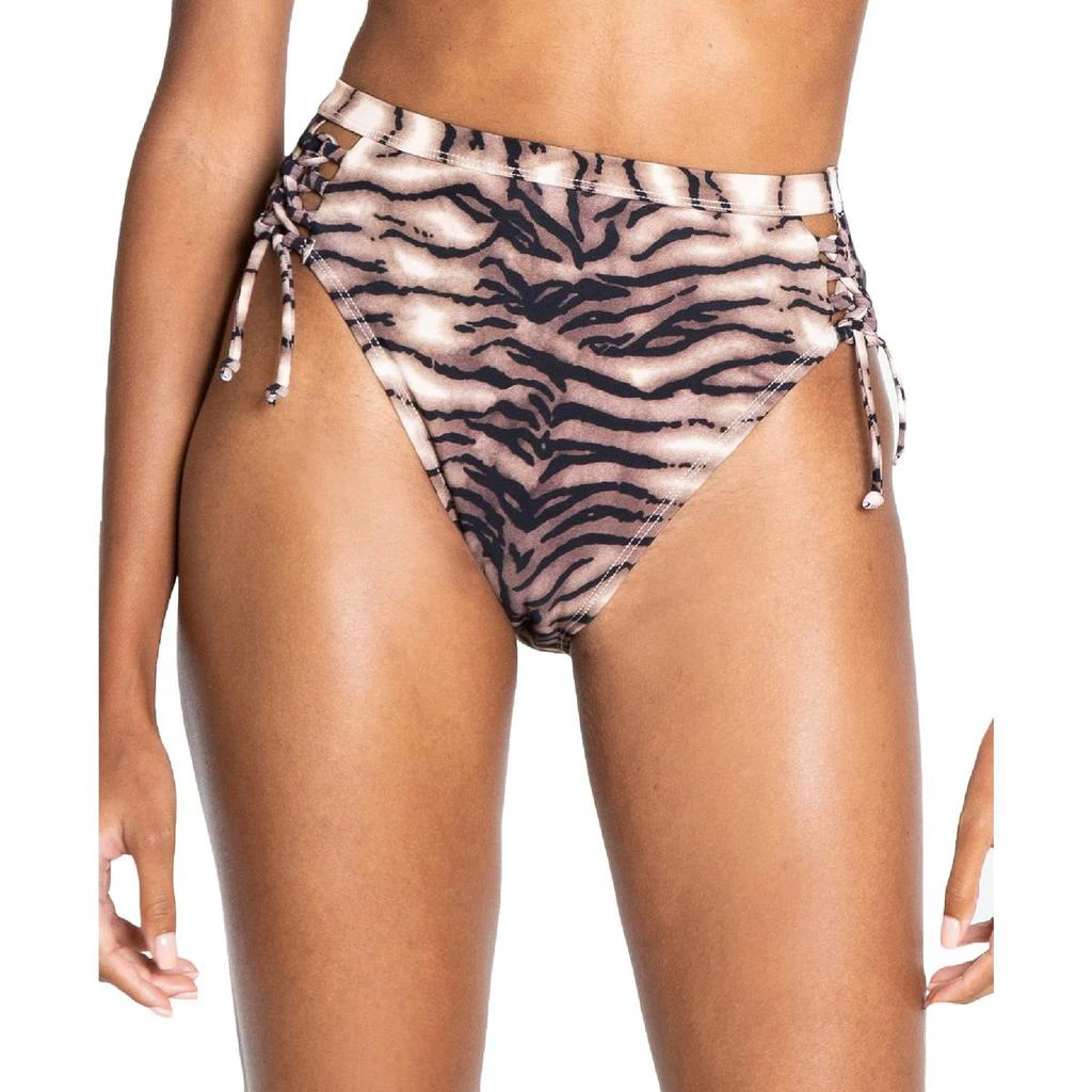 商品RACHEL Rachel Roy|Rachel Rachel Roy Womens Animal Print Lace Up Swim Bottom Separates,价格¥38,第1张图片