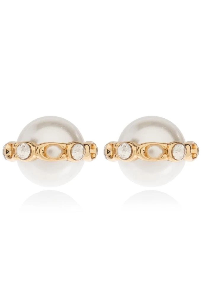 商品Coach|Coach Pearl Embellished Stud Earrings,价格¥317,第1张图片