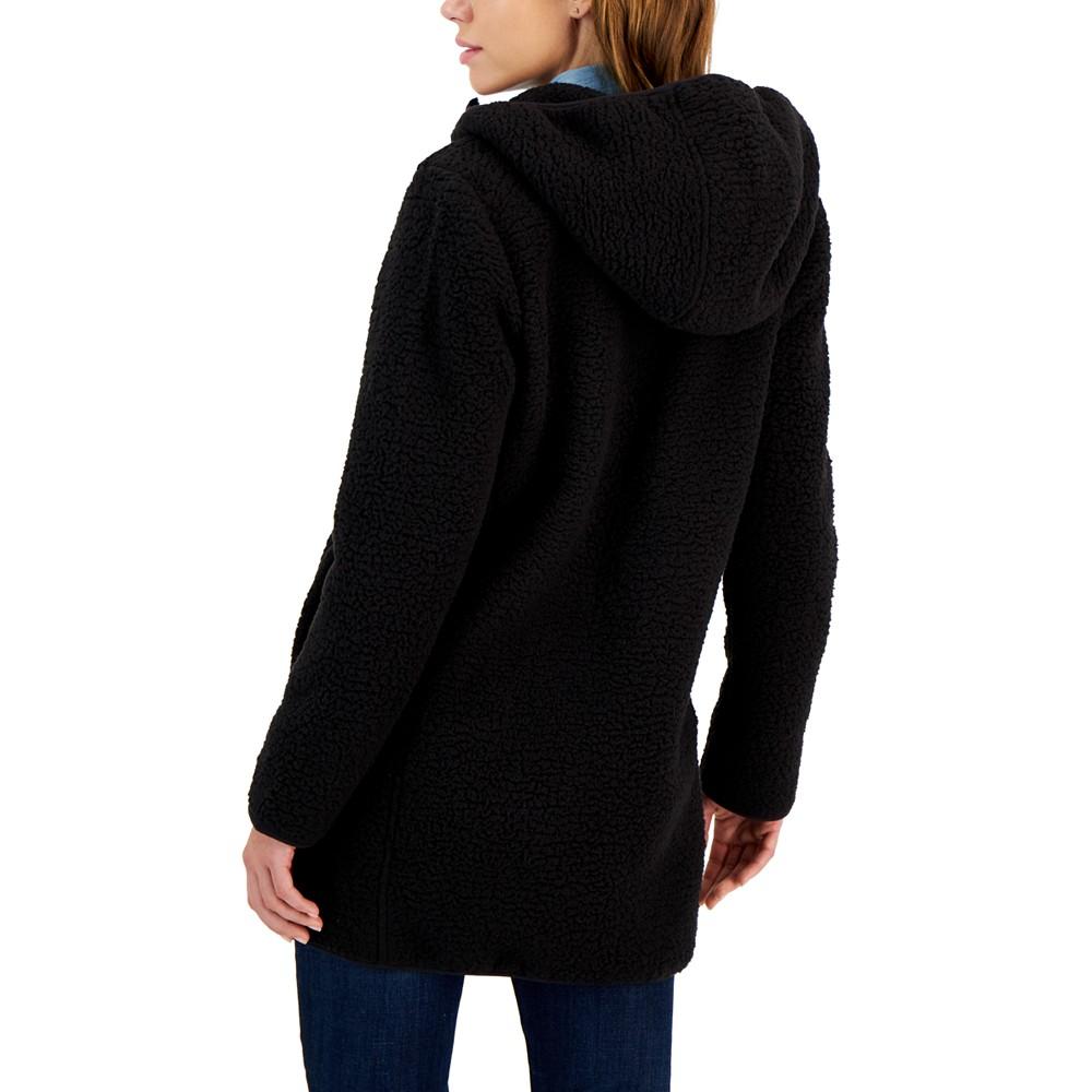 Women's Hooded Sherpa Car Coat商品第2张图片规格展示