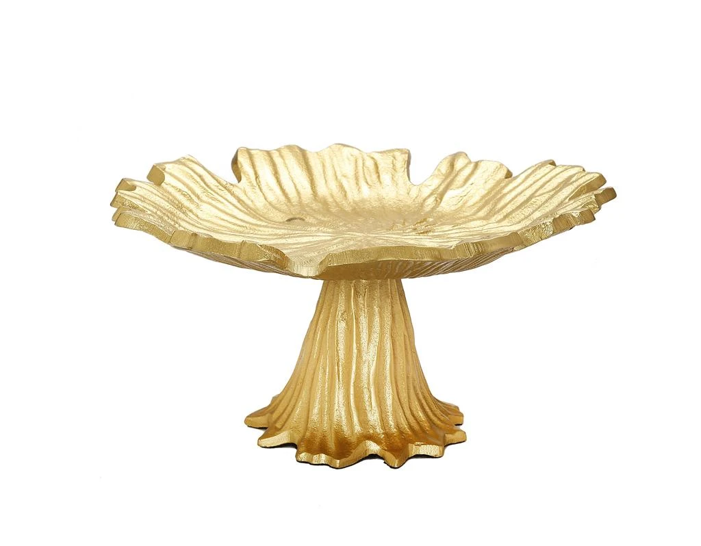 商品Classic Touch Decor|Gold Flower Cake Plate,价格¥699,第1张图片