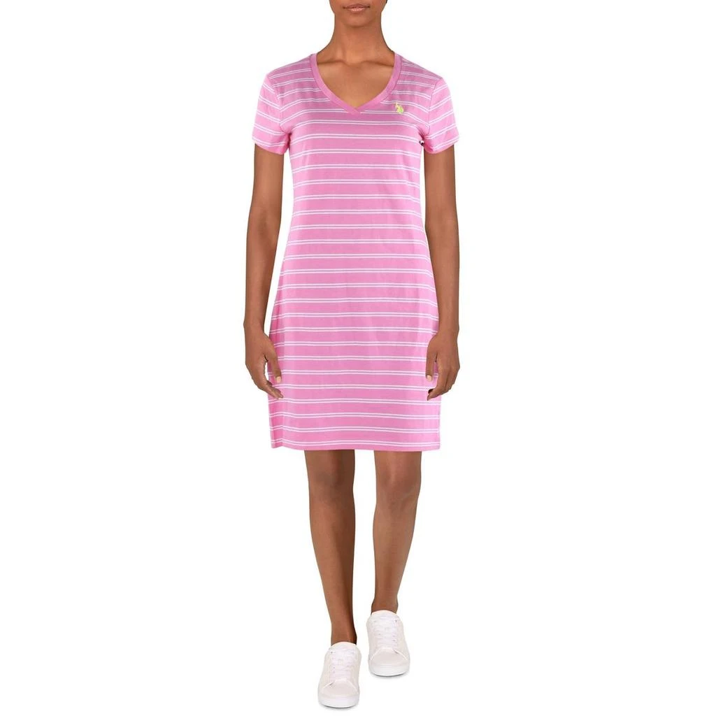 商品U.S. POLO ASSN.|U.S. Polo Assn. Womens Striped Cotton T-Shirt Dress,价格¥129,第1张图片
