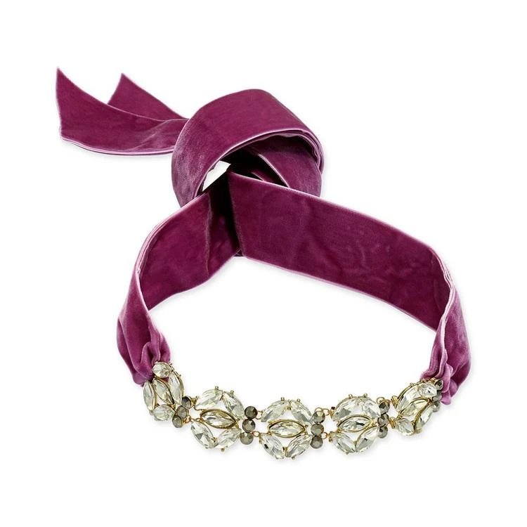 商品INC International|I.N.C. Gold-Tone Large Crystal Cluster Wide Ribbon Choker Necklace, Created for Macy's,价格¥92,第1张图片