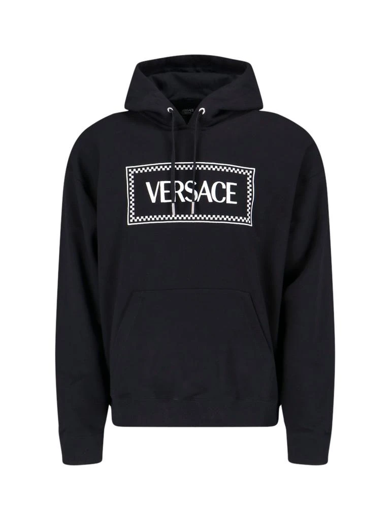 商品Versace|Versace Embroidered-90s Vintage Logo Drawstring Hoodie,价格¥3593,第1张图片