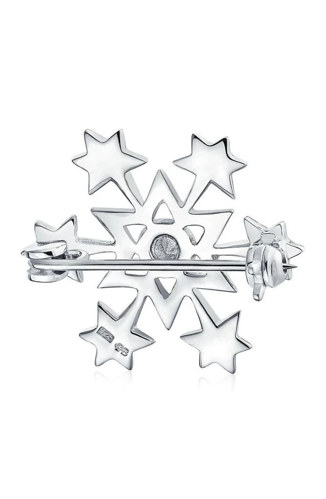 商品BLING JEWELRY|Sterling Silver CZ Snowflake Brooch,价格¥289,第2张图片详细描述