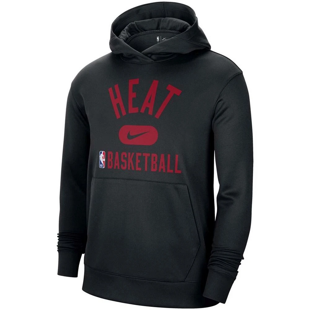 商品NIKE|Men's Black Miami Heat 2021-2022 Spotlight On Court Performance Practice Pullover Hoodie,价格¥532,第3张图片详细描述