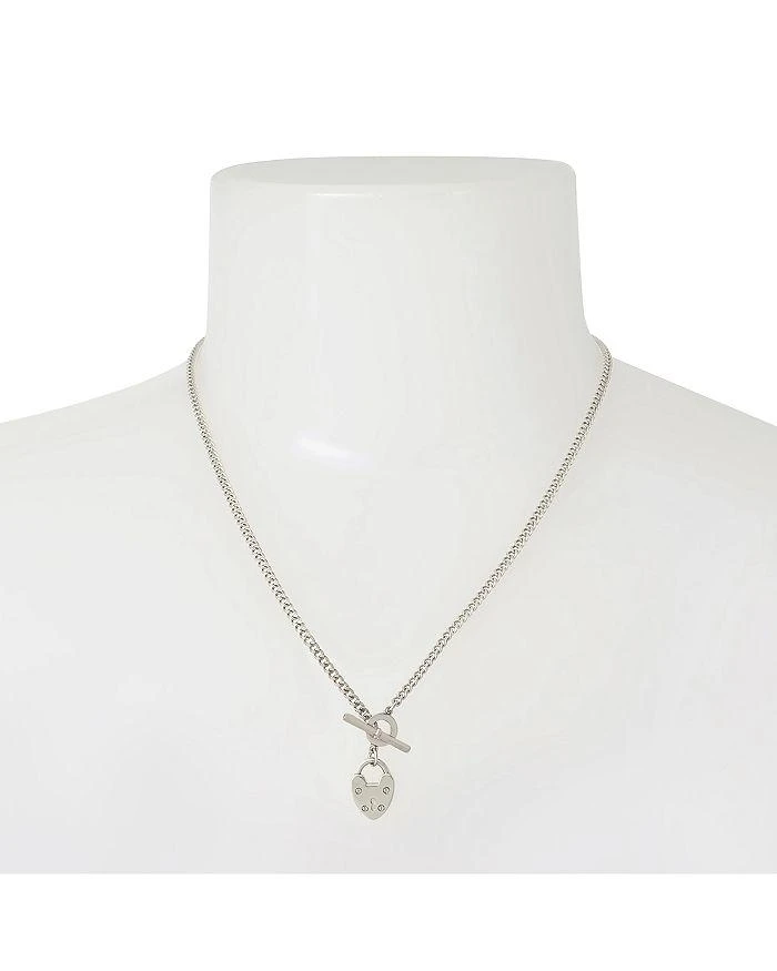 商品ALL SAINTS|Heart Lock Pendant Curb Chain Necklace, 18",价格¥367,第2张图片详细描述