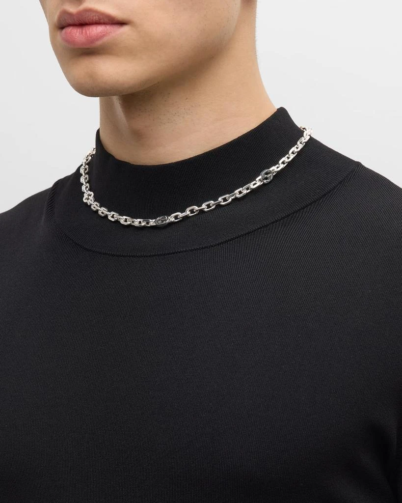 商品Gucci|Men's Sterling Silver Interlocking G Link Necklace,价格¥5863,第2张图片详细描述