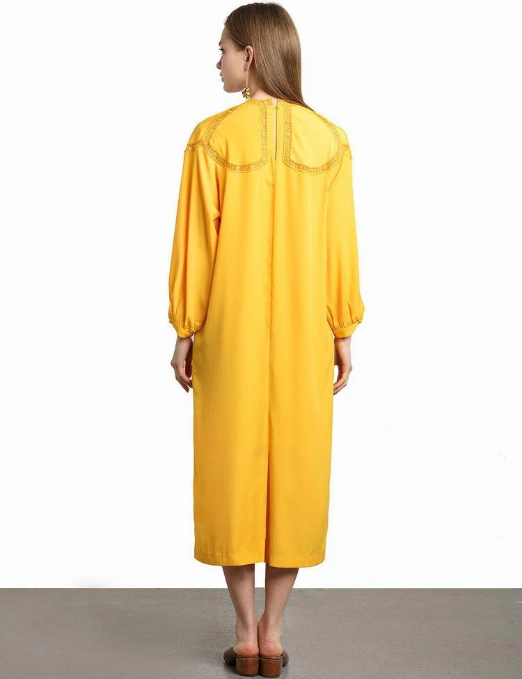 商品Pixie Market|Marigold YellowSatin Maxi Dress,价格¥447,第5张图片详细描述
