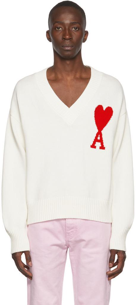 商品AMI|White Ami de Cœur Sweater,价格¥2882,第1张图片