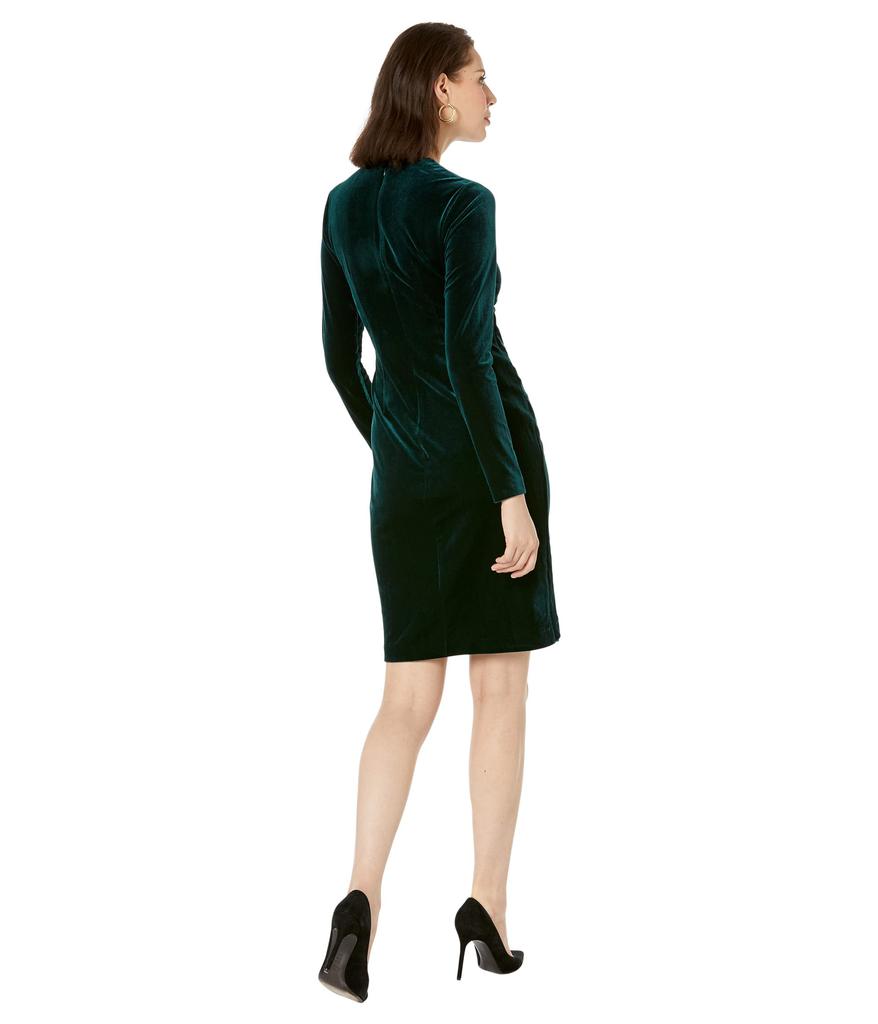 Velvet Long Sleeve Belted Dress商品第2张图片规格展示