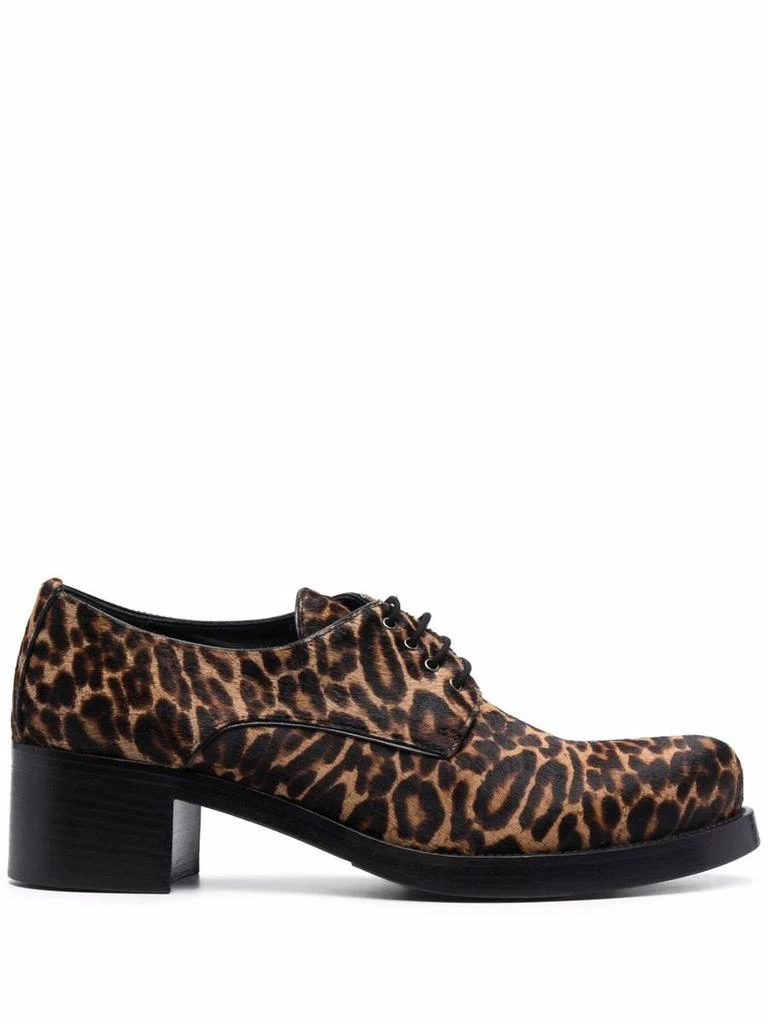 商品Prada|PRADA leopard-print pony hair lace-up shoes,价格¥4620,第1张图片