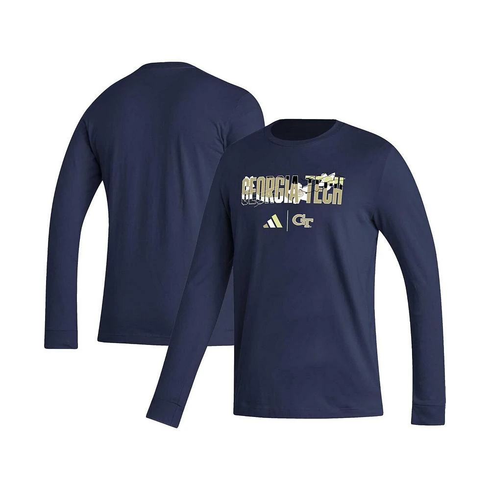 商品Adidas|Men's Navy Georgia Tech Yellow Jackets Honoring Black Excellence Long Sleeve T-shirt,价格¥234,第1张图片